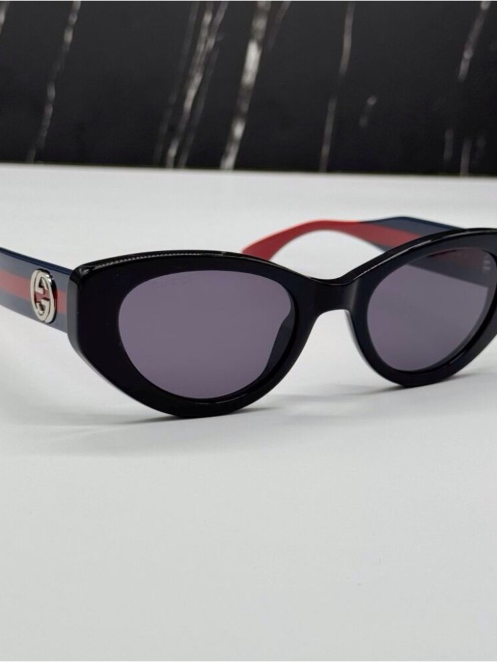 NEW GG1862S 004 GUCCI CAT EYE BLACK/BLUE WOMEN GUCCI SUNGLASSES